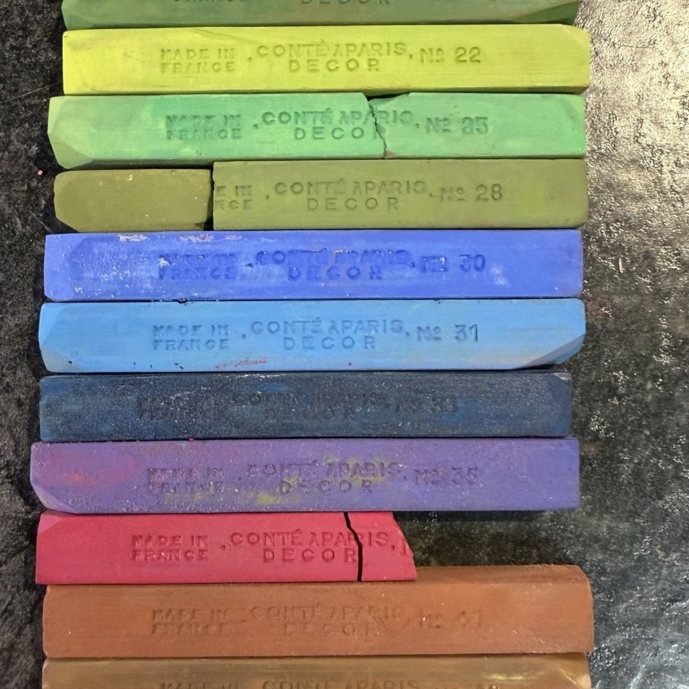 Vintage Conte‎ Carres Decor 24 Pastels Colors VHTF Complete - Picture 11 of 13